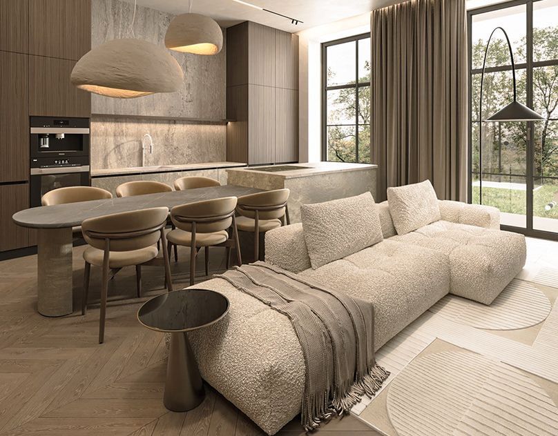 Réalisation Nobi Cuisine avec cuisine ouverte et espace living