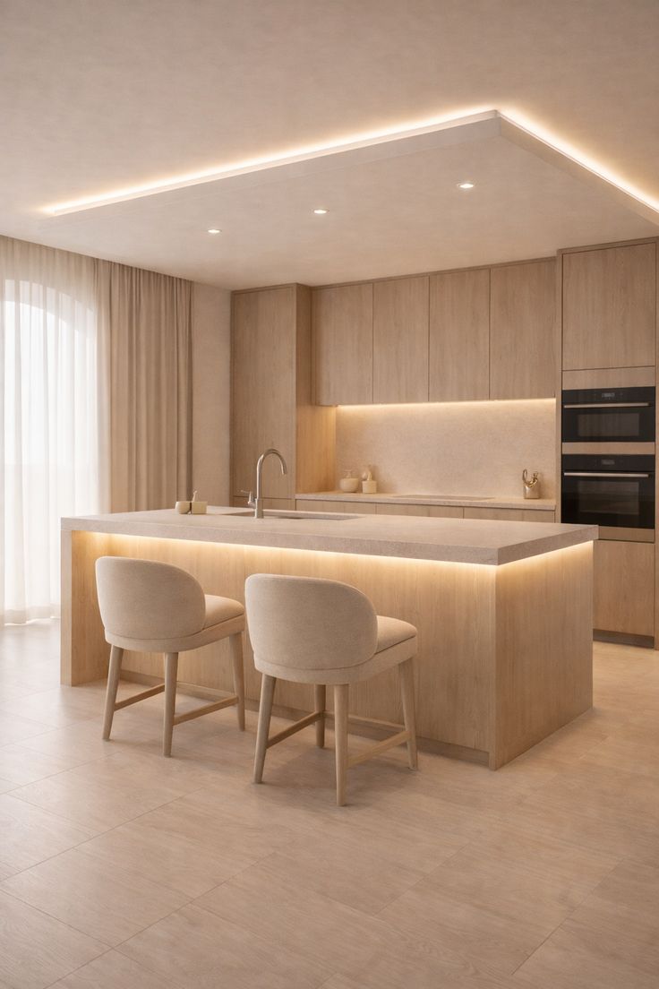 Réalisation Nobi Cuisine avec îlot central et espace de vie